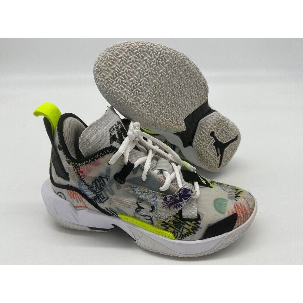 Nike Jordan Why Not Zero.4‎ Graffiti Sneakers Size 4Y DD9659-007